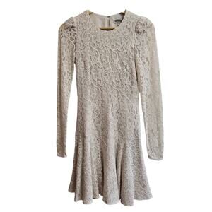 NWT REISS Rosalin Semi-Sheer Lace Dress 0 Cream Bridal Romantic Dainty Coquette